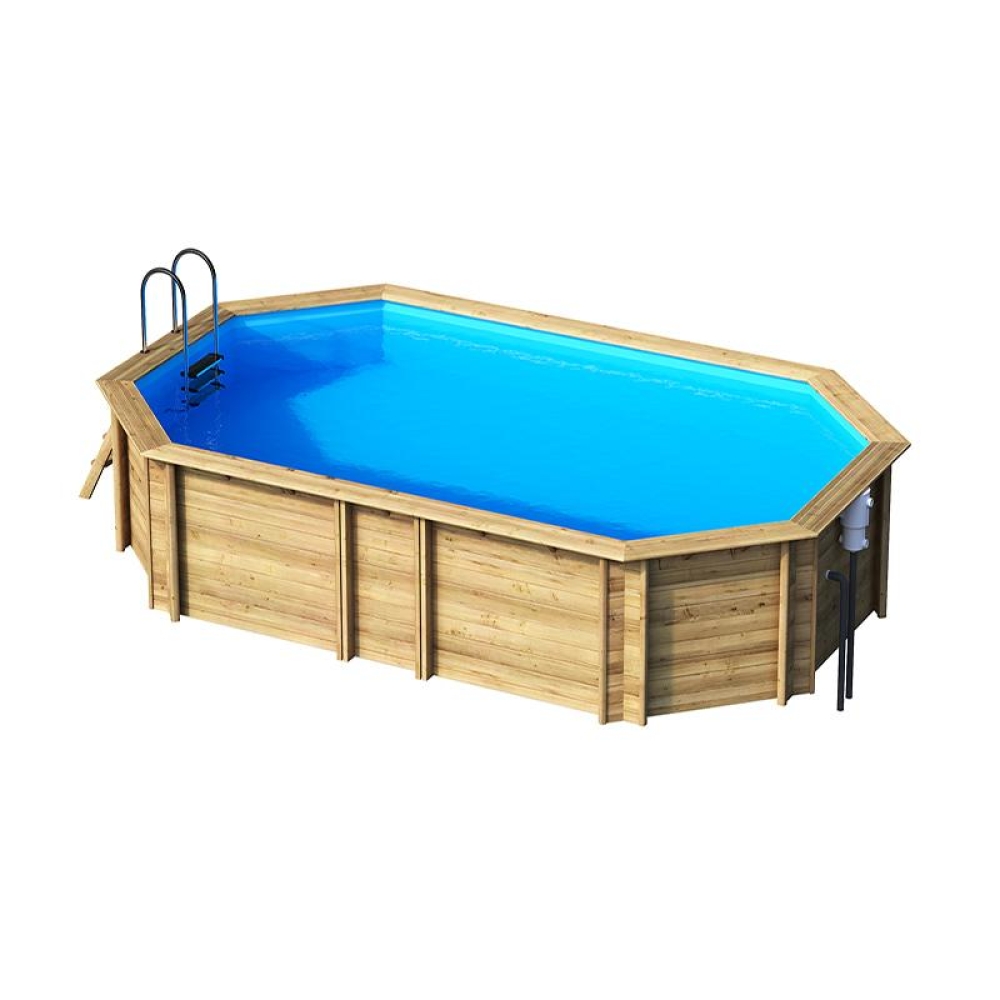 Hawaii Ovale Piscina Fuori Terra in Legno - 2 Misure Disponibili