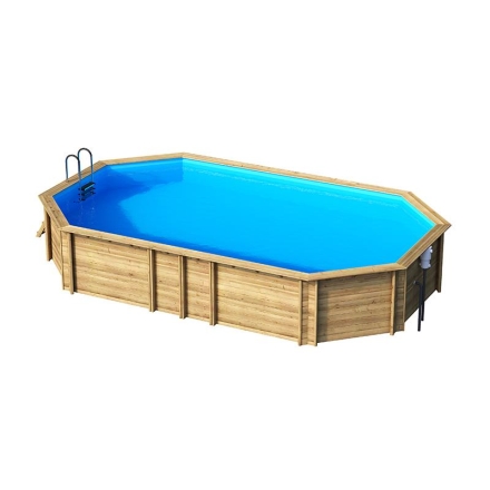 Immagine 1 di Hawaii Ovale Piscina Fuori Terra in Legno - 2 Misure Disponibili